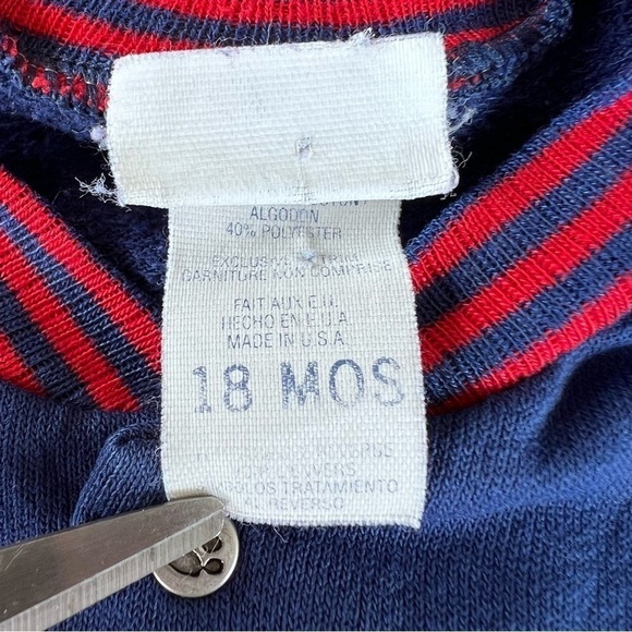 VTG Peanuts Snoopy Daisy Hill Puppies Romper Roughhouse Blue Red 18 Mo USA GUC - Picture 14 of 15